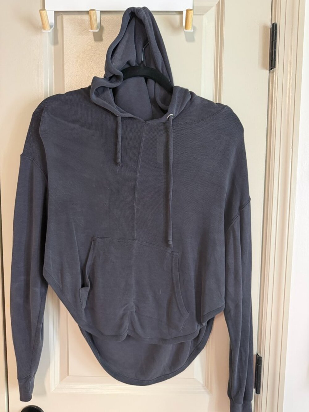FP Movement Open Back Hoodie | Size S | Charcoal Gray | Layering Activewear